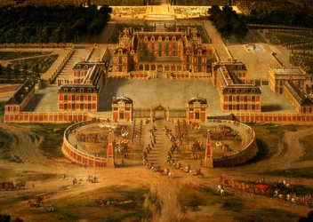 Vue du château, des jardins et du parc de Versailles depuis l