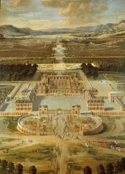 Vue des jardins du château de Versailles, prise depuis l