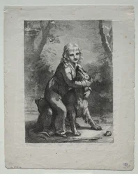Garçon avec un chien
