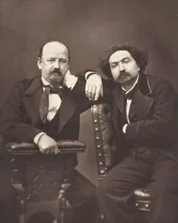 Émile Erckmann écrivain français, 1822-1899 et Alexandre Chatrian écrivain français, 1826-1890, vers 1876