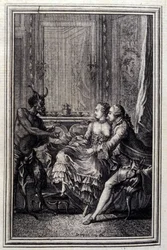 La Chose impossible - dans « Contes et nouvelles en vers » de Jean La Fontaine. 1776. Illustration de P.P. Choffard.
