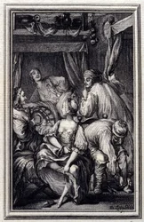 Le Berceau - dans « Contes et nouvelles en vers » par Jean de La Fontaine. 1776. Illustration de P.P. Choffard
