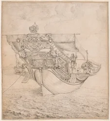 Une galère royale française vue de la poupe