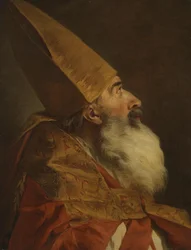 Un évêque avec mitre et pluvial, étude pour saint Léonce