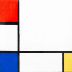 Composition n° IV avec rouge, bleu et jaune