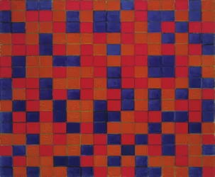 Composition avec grille 8 : Composition en damier avec couleurs sombres