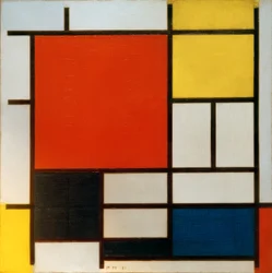Composition avec grande surface rouge