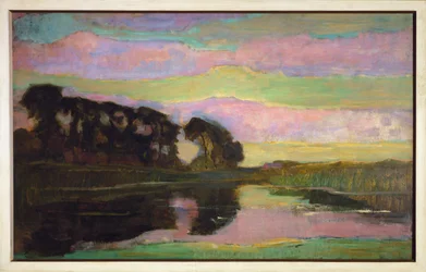Paysage avec rangée d