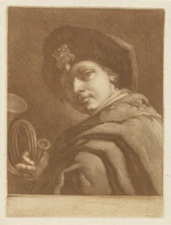Garçon avec un cor de chasse