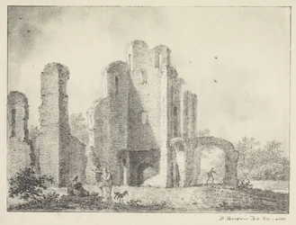 Paysage avec ruine et figures