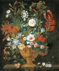 Septembre, des Douze Mois de Fleurs, un calendrier floral de natures mortes