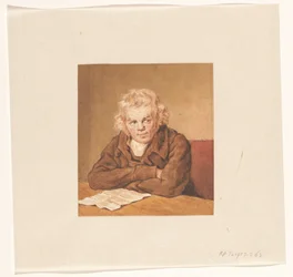 Portrait de Lourens van Schaick, assis lisant à une table