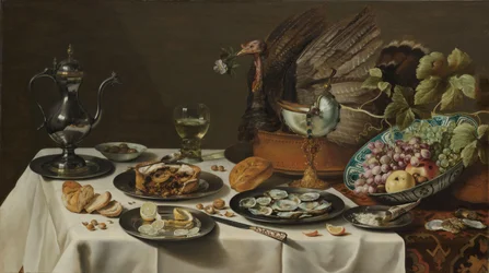 Nature morte avec une tourte de dinde