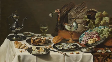 Nature morte avec une tourte de dinde