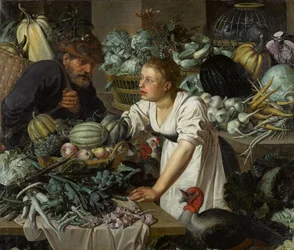 Nature morte avec deux figures