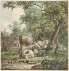 Bétail dans un verger