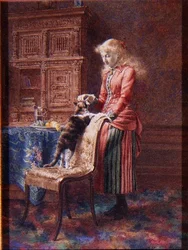 Jeune fille avec un chat