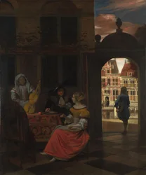 Une fête musicale dans une cour, 1677