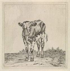 Paysage avec veau