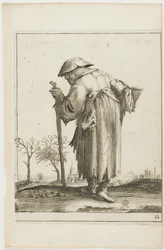 Marching Beggar Woman with a Basket, from T is al verwart-gaern (It