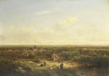 Vue lointaine avec un village