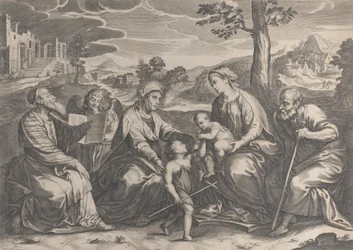 La Sainte Famille à droite, avec le jeune Saint Jean-Baptiste, Élisabeth, Zacharie (détail)