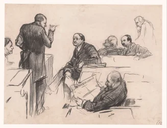 Membres du parlement M. H.C. Verniers van der Loeff, M. A.J.W. Farncombe Sanders, M. G.M. van der Linden, J. Willink et Jhr. M. Ruys van Beerenbroek