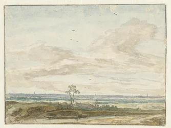 Paysage vaste avec un chemin le long d