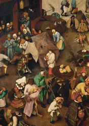 Combat entre le carnaval et le carême ... (huile sur bois de chêne)
