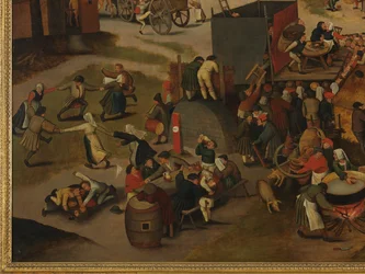 Fête de village, avec une représentation théâtrale et une procession en l