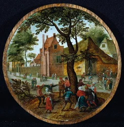 Paysans dansant autour d