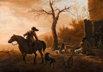 Paysage avec chasseurs