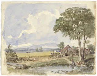 Paysage avec ferme