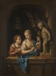 Deux filles avec des fleurs près d