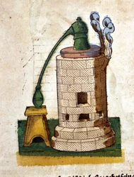 Alchimie : Appareil de distillation. Gravure d