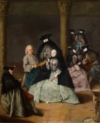 Fête masquée dans une cour