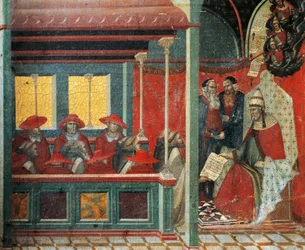 Honorius III approuvant la règle carmélite (détail)