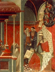 Honorius III approuvant la règle carmélite (détail)