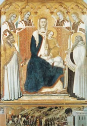 Italie, Sienne, Madonna avec des anges et des saints