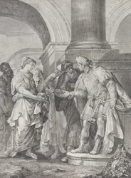 Daniel discute avec les anciens tandis que Susanna se tient à gauche, 1732-50
