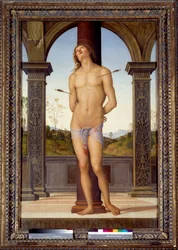 Le martyre de saint Sébastien. Peinture de Pietro di Cristoforo Vannucci (Le Perugin ou Il Perugino) (1446-1523), XVIe siècle, 1,76 x 1,16 m