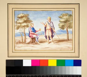 Deux hommes avec des bonnets phrygiens