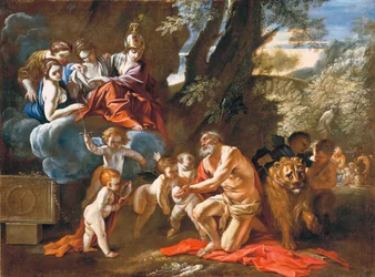 Les quatre vertus cardinales apparaissant à Saint Jérôme