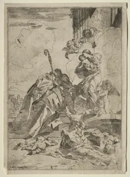 Trois saints lucquois intercédant auprès de la Vierge pour les victimes de la peste, vers 1630-31