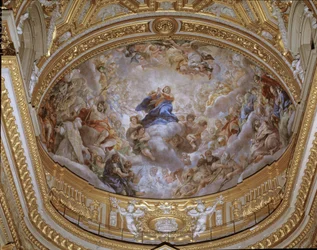 Assomption de la Vierge Fresque par Pietro da Cortona (Pierre de Cortona) (1596-1669) 1652 Rome, Chiesa di Santa Maria in Vallicella Italie