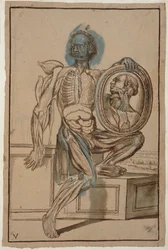Ms Hunter 653 Planche V Dessin anatomique, c.1610