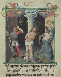 Ms Czart fol. CXCV Flagellation du Christ, vers 1510 (vélin)
