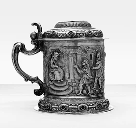 Chope, les côtés repoussé et chassé avec des scènes de la vie de Joseph, Danzig, vers 1690