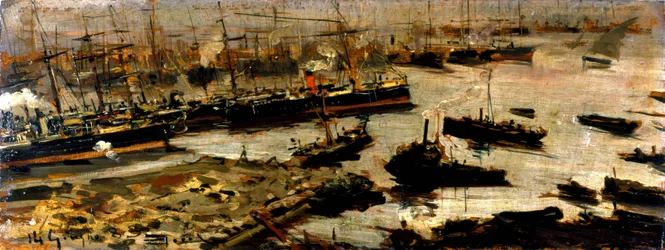 Port de Gênes, peinture par Mariani