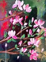 Fleurs roses abstraites